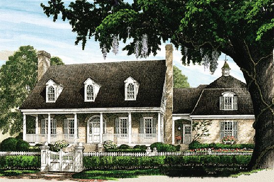 Southern style home, front elevation