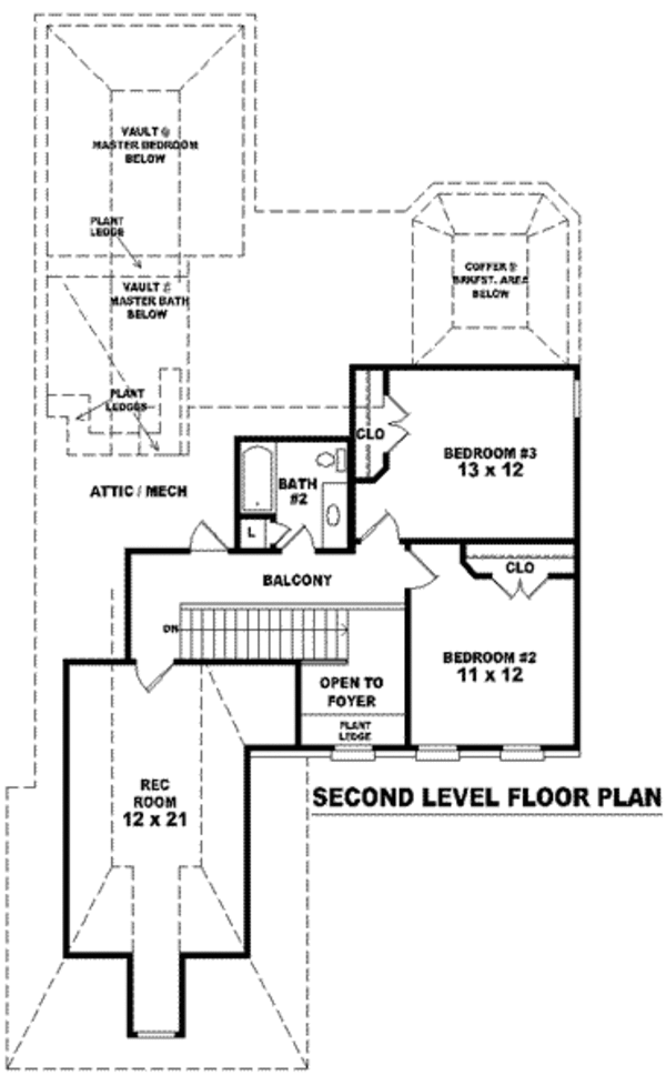 European Floor Plan - Upper Floor Plan #81-780