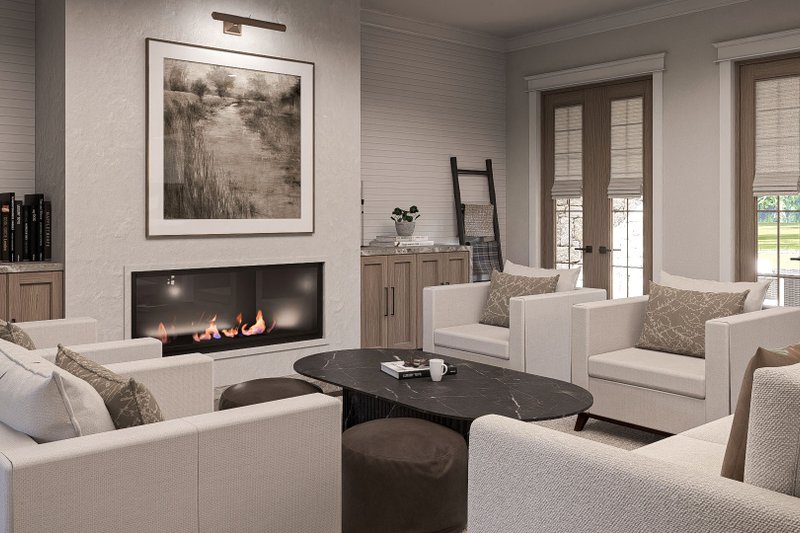 House Blueprint - Interior - Family Room for Modern House Plan #455-331 - 3 bed, 3.5 bath