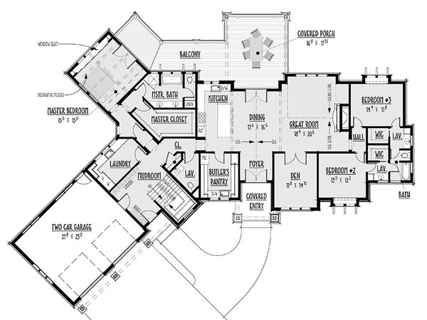 Craftsman Floor Plan - Main Floor Plan #1088-6