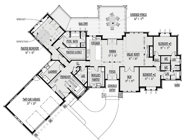 House Blueprint - Craftsman Floor Plan - Main Floor Plan #1088-6