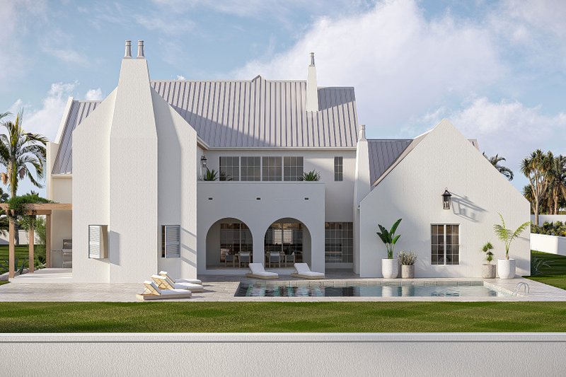 House Blueprint - Exterior - Other Elevation 2 for Beach House Plan #455-765 - 4 bed, 4.5 bath