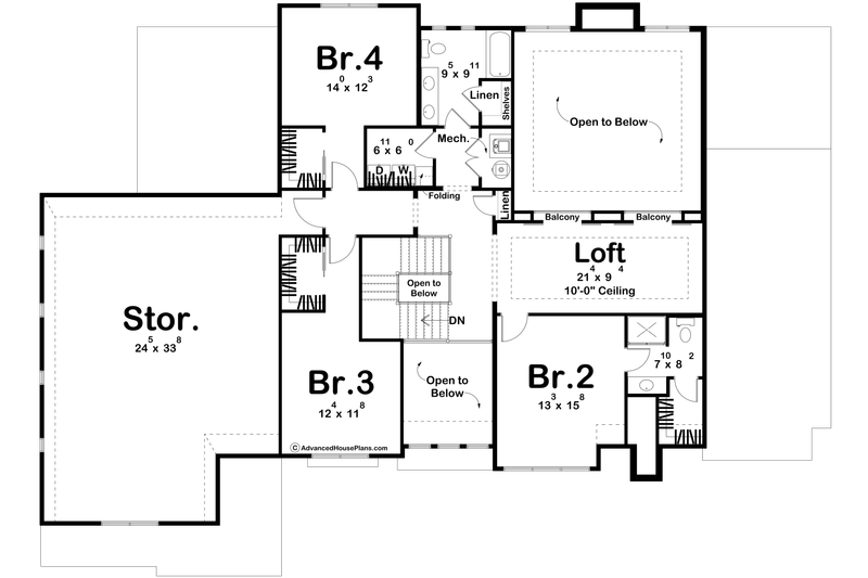 Dream House Plan - Floor Plan - Upper Floor for Cottage House Plan #455-802 - 4 bed, 3.5 bath