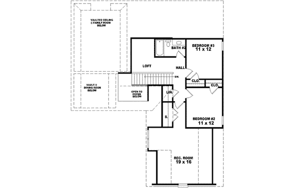 Floor Plan - Upper Floor for European House Plan #81-745 - 3 bed, 2.5 bath