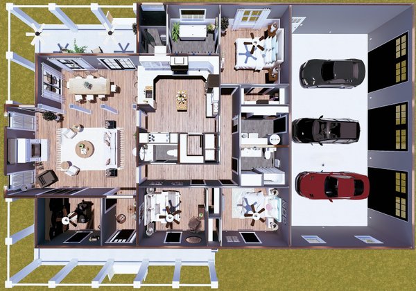 Craftsman Floor Plan - Main Floor Plan #44-285