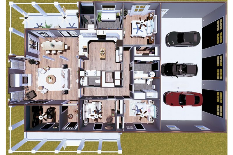 Dream House Plan - Floor Plan - Main Floor 1 for Craftsman House Plan #44-285 - 3 bed, 2.5 bath