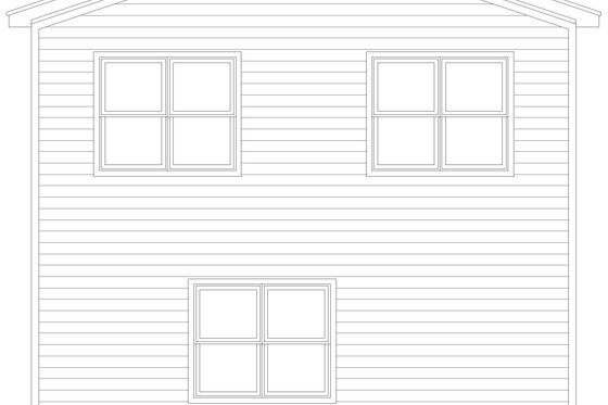 Exterior - Rear Elevation for Southern House Plan #932-1000 - 2 bed, 1.5 bath