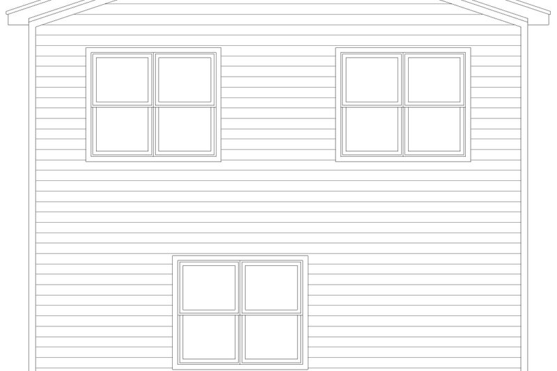 Home Plan - Exterior - Rear Elevation for Southern House Plan #932-1000 - 2 bed, 1.5 bath