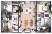 Barndominium Style House Plan - 3 Beds 3.5 Baths 2992 Sq/Ft Plan #44-300 Floor 