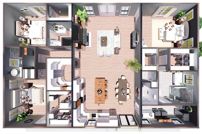 House Blueprint - Floor Plan - Other Floor for Barndominium House Plan #44-300 - 3 bed, 3.5 bath