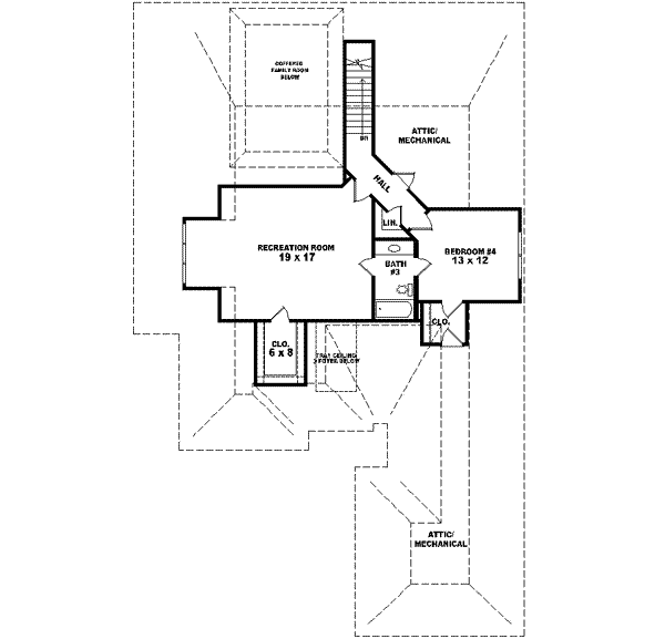 European Floor Plan - Upper Floor Plan #81-618