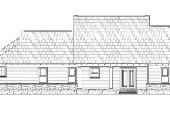 Exterior - Rear Elevation for Craftsman House Plan #21-545 - 3 bed, 2 bath