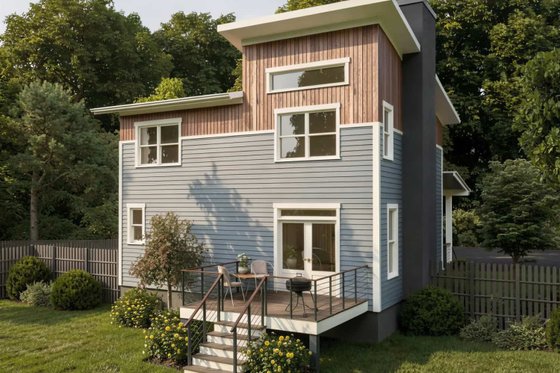 Exterior - Rear Elevation for Modern House Plan #79-365 - 3 bed, 2.5 bath