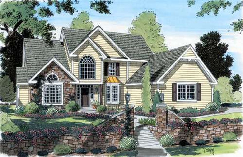 Exterior - Front Elevation 2 for Traditional House Plan #312-469 - 5 bed, 2.5 bath