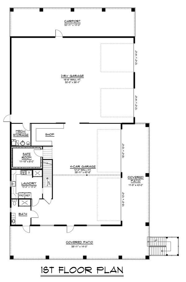 House Blueprint - Barndominium Floor Plan - Main Floor Plan #1064-414