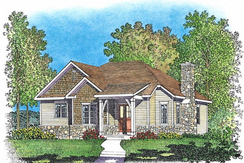 House Blueprint - Cottage Exterior - Front Elevation Plan #22-573