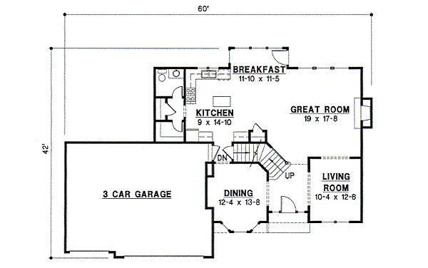 Traditional Floor Plan - Main Floor Plan #67-519