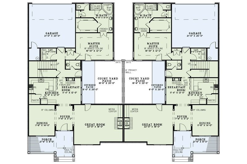 Home Plan - Floor Plan - Main Floor for Traditional House Plan #17-2401 - 3 bed, 2.5 bath