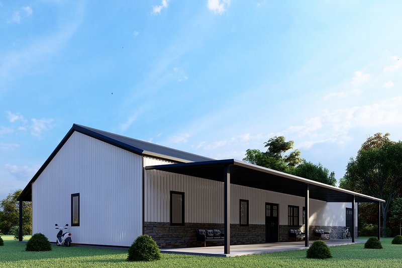 Home Plan - Exterior - Other Elevation 4 for Barndominium House Plan #1107-9 - 4 bed, 3 bath