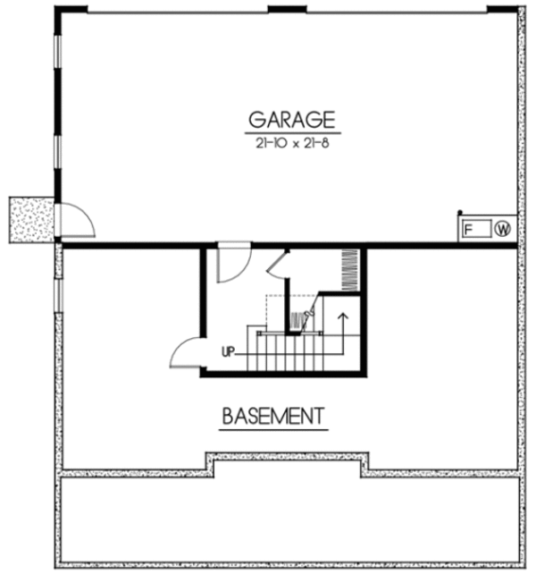 Craftsman Floor Plan - Lower Floor Plan #100-437