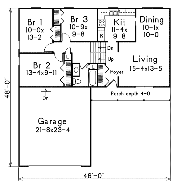 House Plan Design - Farmhouse Floor Plan - Main Floor Plan #57-524