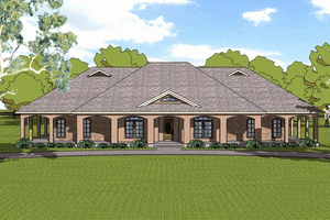 Southern Exterior - Front Elevation Plan #8-200