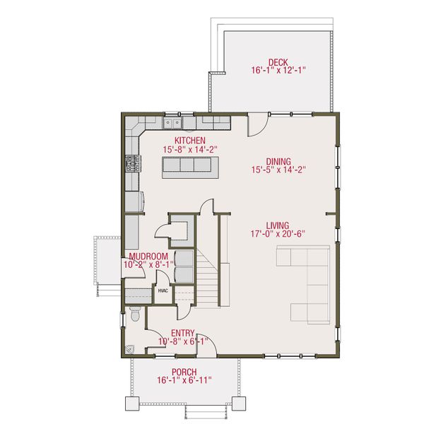 Craftsman Floor Plan - Main Floor Plan #461-51