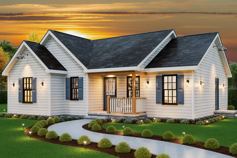 Architectural House Design - Exterior - Front Elevation 3 for Traditional House Plan #54-648 - 3 bed, 2 bath