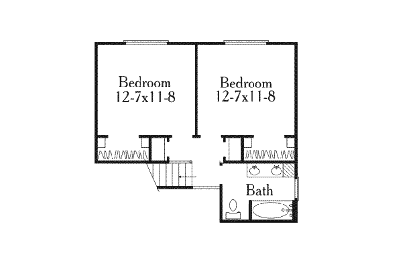 Dream House Plan - Floor Plan - Upper Floor for Country House Plan #406-228 - 3 bed, 2 bath