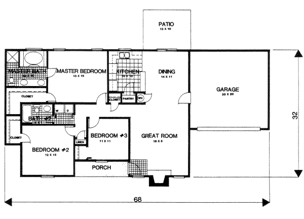 Contemporary Floor Plan - Main Floor Plan #30-139