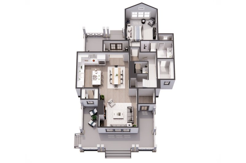 House Design - Floor Plan - Main Floor 1 for Farmhouse House Plan #51-1269 - 3 bed, 3.5 bath