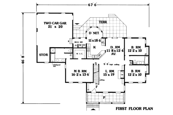 Floor Plan - Main Floor for Country House Plan #314-164 - 3 bed, 2 bath