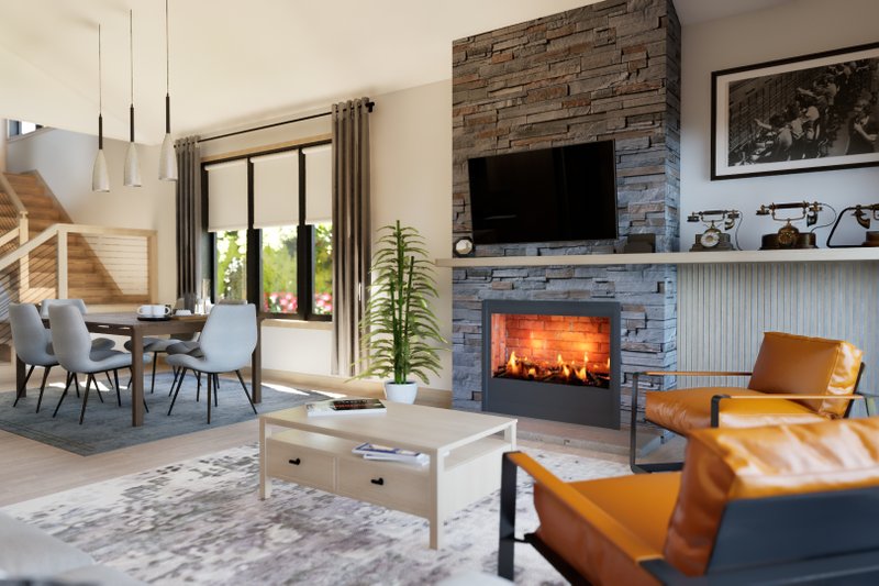 House Blueprint - Interior - Family Room 2 for European House Plan #48-1207 - 3 bed, 2.5 bath