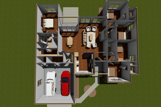 Floor Plan - Main Floor for Ranch House Plan #513-19 - 5 bed, 3 bath