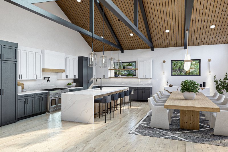 House Plan Design - Interior - Dining Room for Barndominium House Plan #455-542 - 3 bed, 4.5 bath