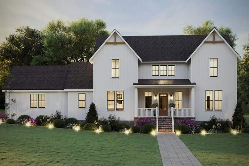 House Blueprint - Exterior - Front Elevation 4 for Farmhouse House Plan #461-118 - 5 bed, 3.5 bath