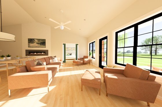 Interior - Family Room 1 for Farmhouse House Plan #126-271 - 3 bed, 2 bath
