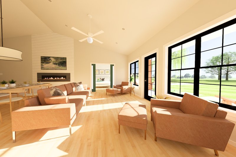 House Plan Design - Interior - Family Room 1 for Farmhouse House Plan #126-271 - 3 bed, 2 bath