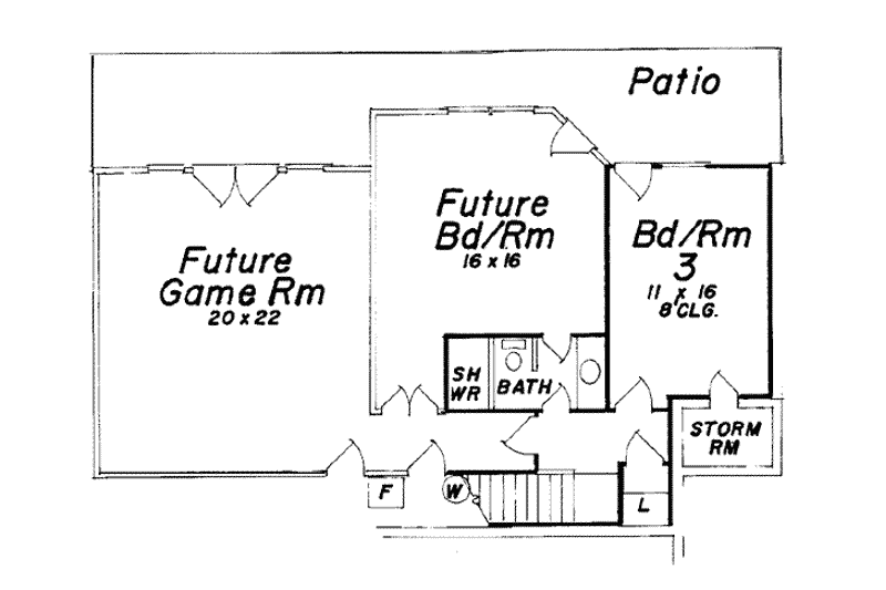 Dream House Plan - Floor Plan - Lower Floor for Traditional House Plan #52-148 - 3 bed, 3.5 bath