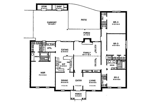 Traditional Floor Plan - Main Floor Plan #36-198