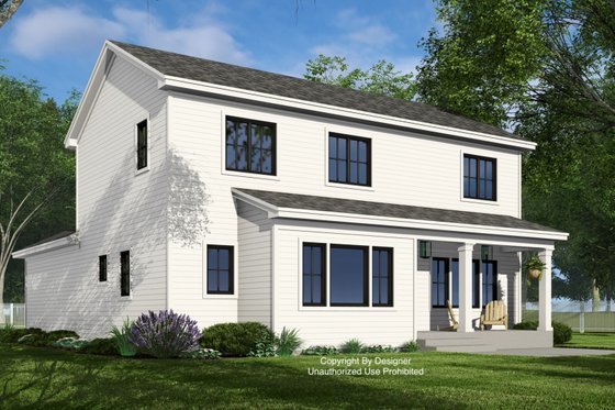 Exterior - Rear Elevation for Farmhouse House Plan #51-1374 - 4 bed, 3.5 bath