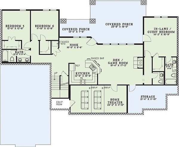 House Plan Design - Craftsman Floor Plan - Lower Floor Plan #17-2376