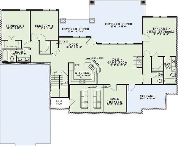 Home Plan - Craftsman Floor Plan - Lower Floor Plan #17-2376
