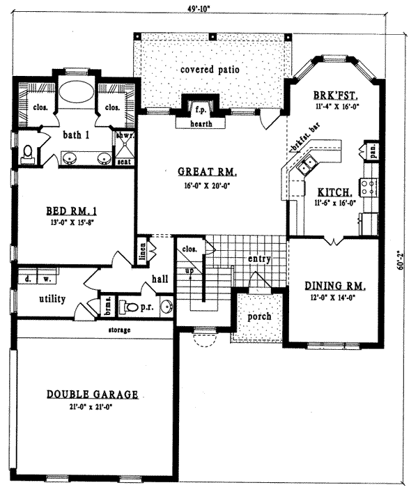 European Floor Plan - Main Floor Plan #42-268