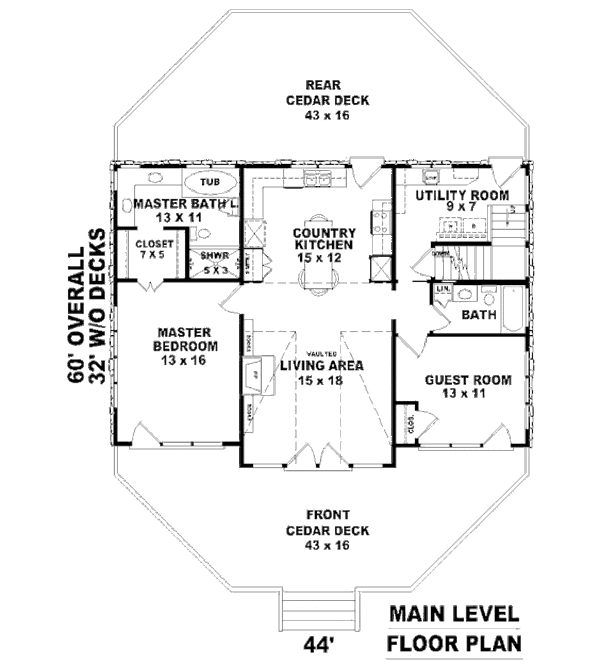 Country Floor Plan - Main Floor Plan #81-13785