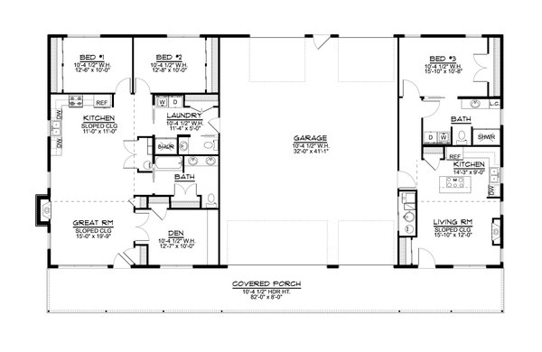 Architectural House Design - Farmhouse Floor Plan - Main Floor Plan #1064-136