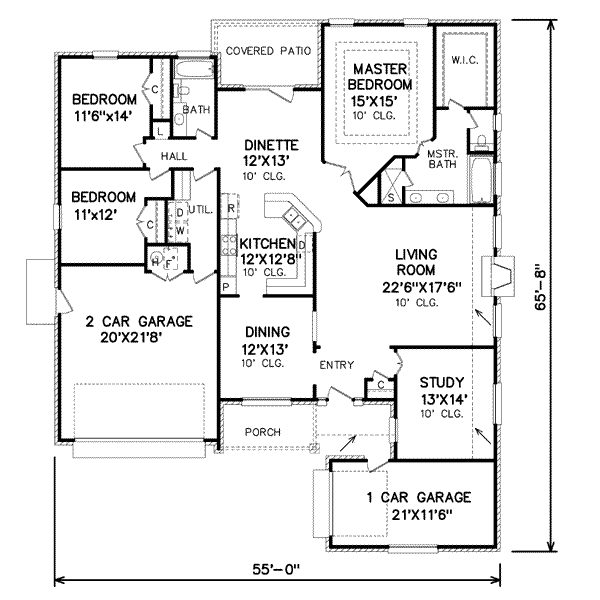 Traditional Floor Plan - Main Floor Plan #65-380