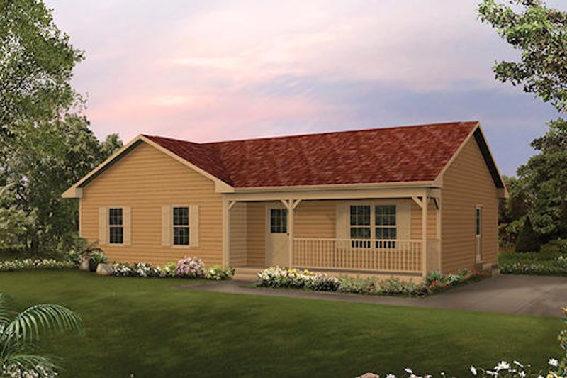 Cottage Style House Plan - 3 Beds 1 Baths 1197 Sq/Ft Plan #57-223