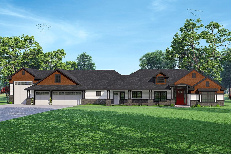 House Plan Design - Craftsman Exterior - Front Elevation Plan #124-1238