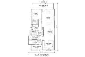 Floor Plan - Main Floor for Craftsman House Plan #1105-4 - 3 bed, 2.5 bath
